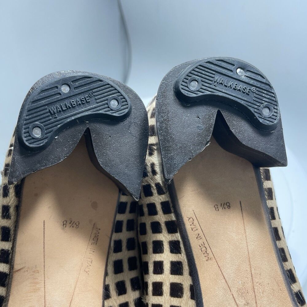 KATE SPADE Made in Italy Checkerboard Calf Hair Square Toe Block Heels 8.5B - Picture 9 of 9